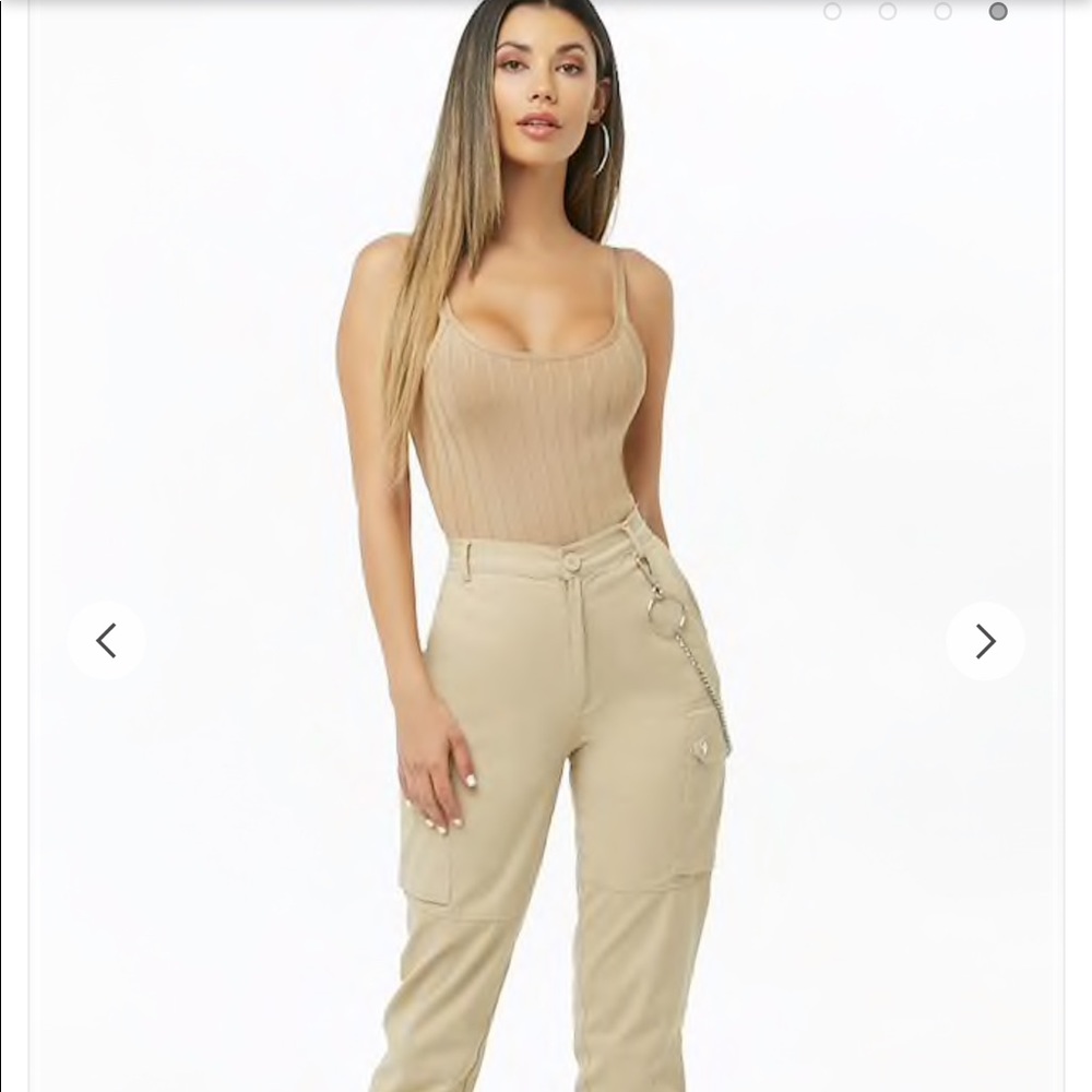 New Forever 21 Ribbed Bandage Cami Bodysuit